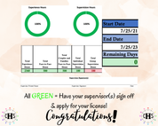 Massachusetts LMFT, Clinical Hours Tracker, Supervision Log for Marriage and Family Therapist - Therapy Graduation Gift