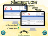 Mississippi, LCSW Hours Tracker, Clinical Supervision Log for Master Social Worker - MSW Student or MSW Graduation Gift