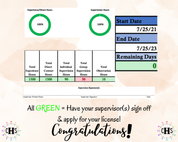 Montana, LCSW Hours Tracker, Clinical Supervision Log for Master Social Worker - MSW Student or MSW Graduation Gift