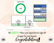 Nebraska CMSW, Clinical Hours Tracker, Supervision Log for Provisional Certified Master Social Worker - MSW Graduation Gift