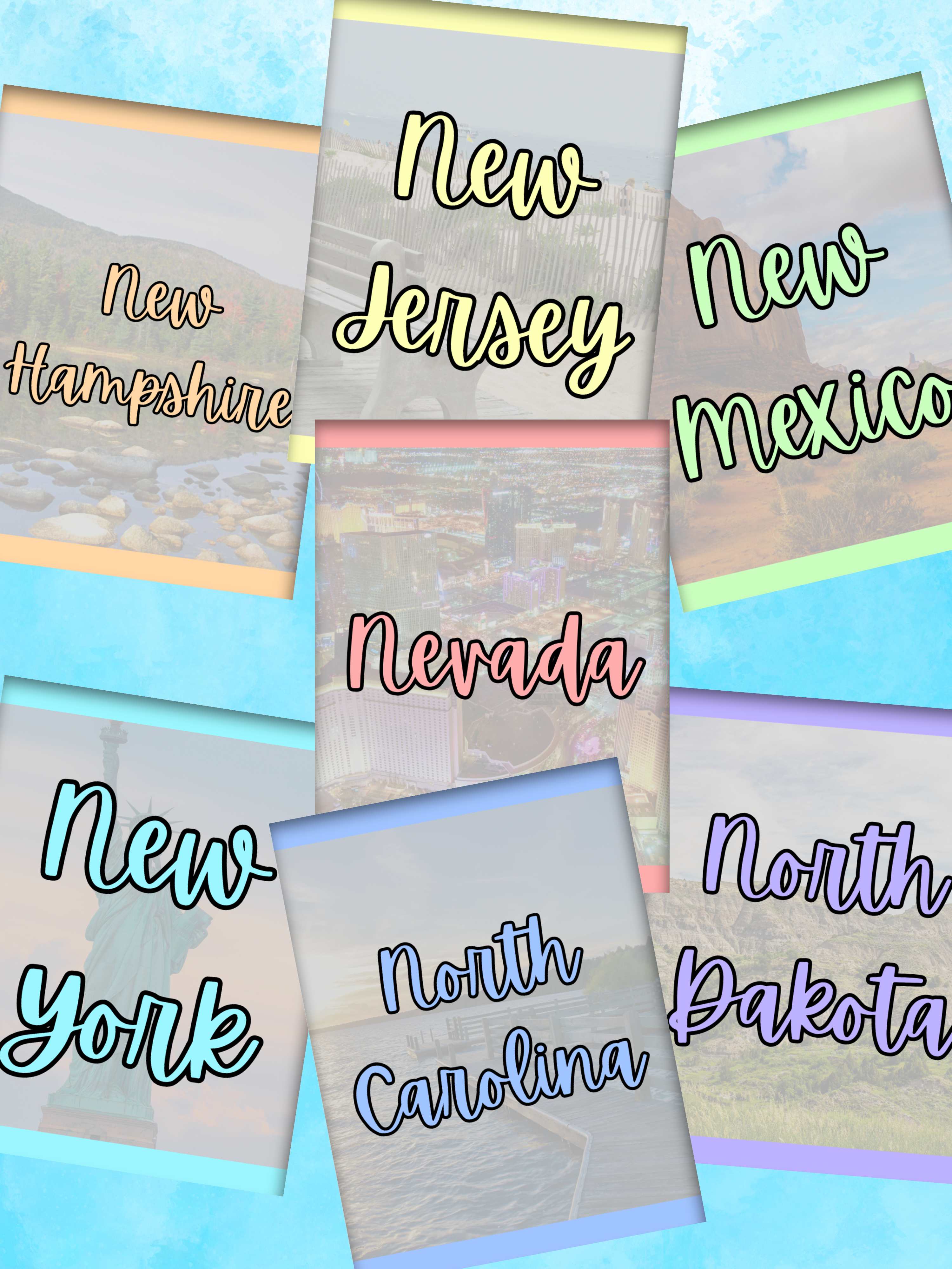 Graphics for Nevada, New Hampshire, New Jersey, New Mexico, New York, North Carolina, and North Dakota clinical hours logs.