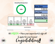Nevada, LCSW Hours Tracker, Clinical Supervision Log for Master Social Worker - MSW Student or MSW Graduation Gift