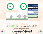 New Hampshire MFT, Clinical Hours Tracker, Supervision Log for Marriage and Family Therapist Candidate - Therapy Graduation Gift