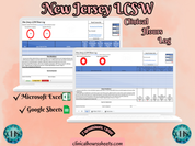 New Jersey, LCSW Hours Tracker, Clinical Supervision Log for Master Social Worker - MSW Student or MSW Graduation Gift