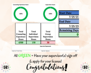 New Jersey LPC, Clinical Hours Tracker, Supervision Log for Licensed Associate Counselor - Counseling Graduation Gift