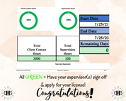 New Mexico LPCC, Clinical Hours Tracker, Supervision Log for Licensed Mental Health Counselor - Counseling Graduation Gift