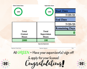 New York, LCSW Hours Tracker, Clinical Supervision Log for Master Social Worker - MSW Student or MSW Graduation Gift