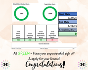 Oklahoma LMFT, Clinical Hours Tracker, Supervision Log for Licensed Marital and Family Therapist Candidate - Therapy Graduation Gift