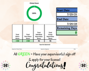 Pennsylvania, LCSW Hours Tracker, Clinical Supervision Log for Master Social Worker - MSW Student or MSW Graduation Gift