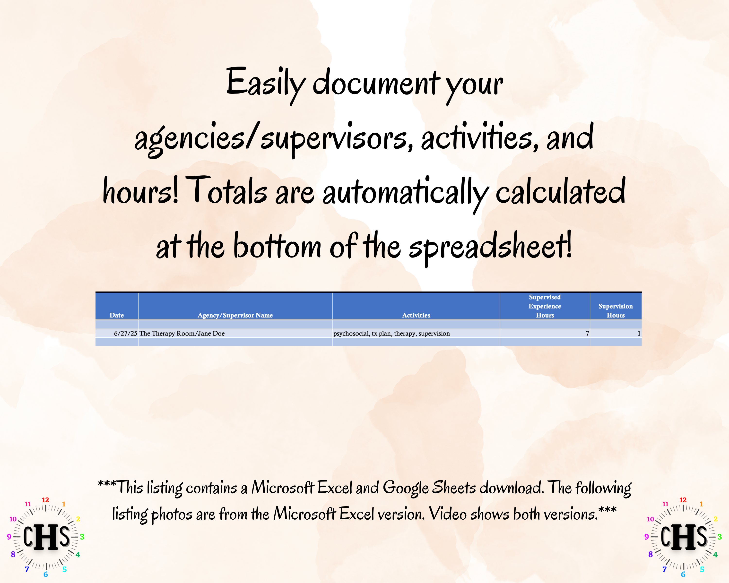 Nebraska CMSW, Clinical Hours Tracker, Supervision Log for Provisional Certified Master Social Worker - MSW Graduation Gift