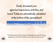 Wisconsin, LCSW Hours Tracker, Clinical Supervision Log for Master Social Worker - MSW Student or MSW Graduation Gift