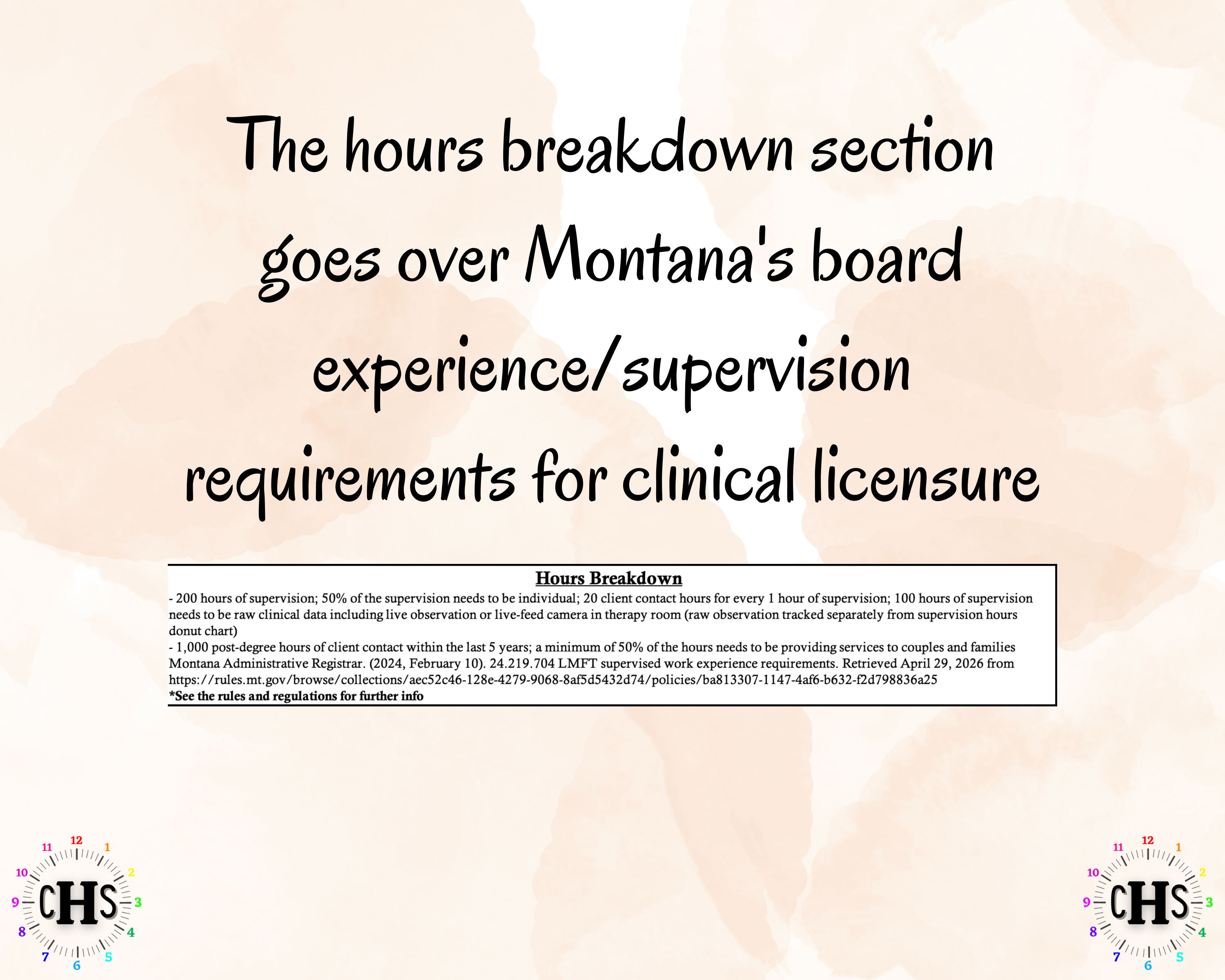 Montana LMFT, Clinical Hours Tracker, Supervision Log for Marriage and Family Therapist Candidate - Therapy Graduation Gift
