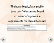 Wisconsin, LCSW Hours Tracker, Clinical Supervision Log for Master Social Worker - MSW Student or MSW Graduation Gift