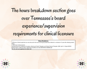 Tennessee LMFT, Clinical Hours Tracker, Supervision Log for Certified Marital and Family Therapist - Therapy Graduation Gift