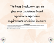 Louisiana, LCSW Hours Tracker, Clinical Supervision Form for Master Social Worker - MSW Student or MSW Graduation Gift