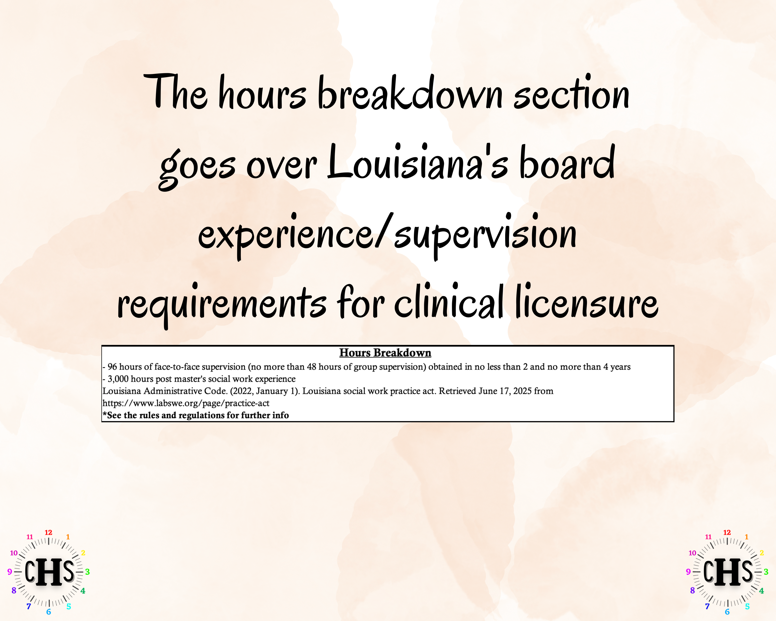 Louisiana, LCSW Hours Tracker, Clinical Supervision Form for Master Social Worker - MSW Student or MSW Graduation Gift
