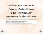 Oklahoma, LCSW Hours Tracker, Clinical Supervision Log for Master Social Worker - MSW Student or MSW Graduation Gift