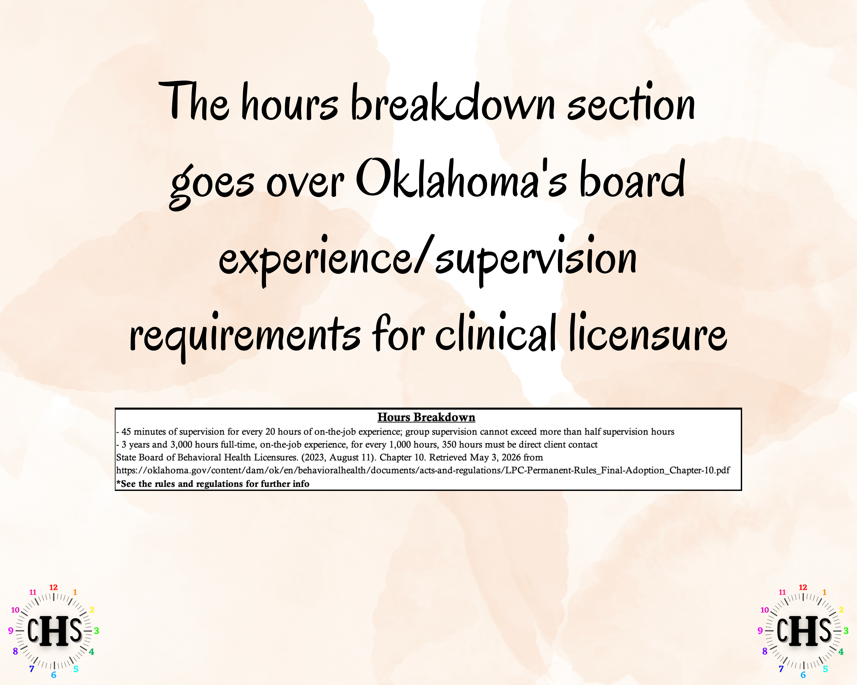 Oklahoma LPC, Clinical Hours Tracker, Supervision Log for Licensed Professional Counselor Candidate - Counseling Graduation Gift