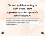 Colorado LMFT, Clinical Hours Tracker, Supervision Log for Marriage and Family Therapist Candidate - Therapy Graduation Gift