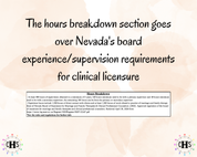 Nevada MFT, Clinical Hours Tracker, Supervision Log for Marriage and Family Therapist Intern - Therapy Graduation Gift
