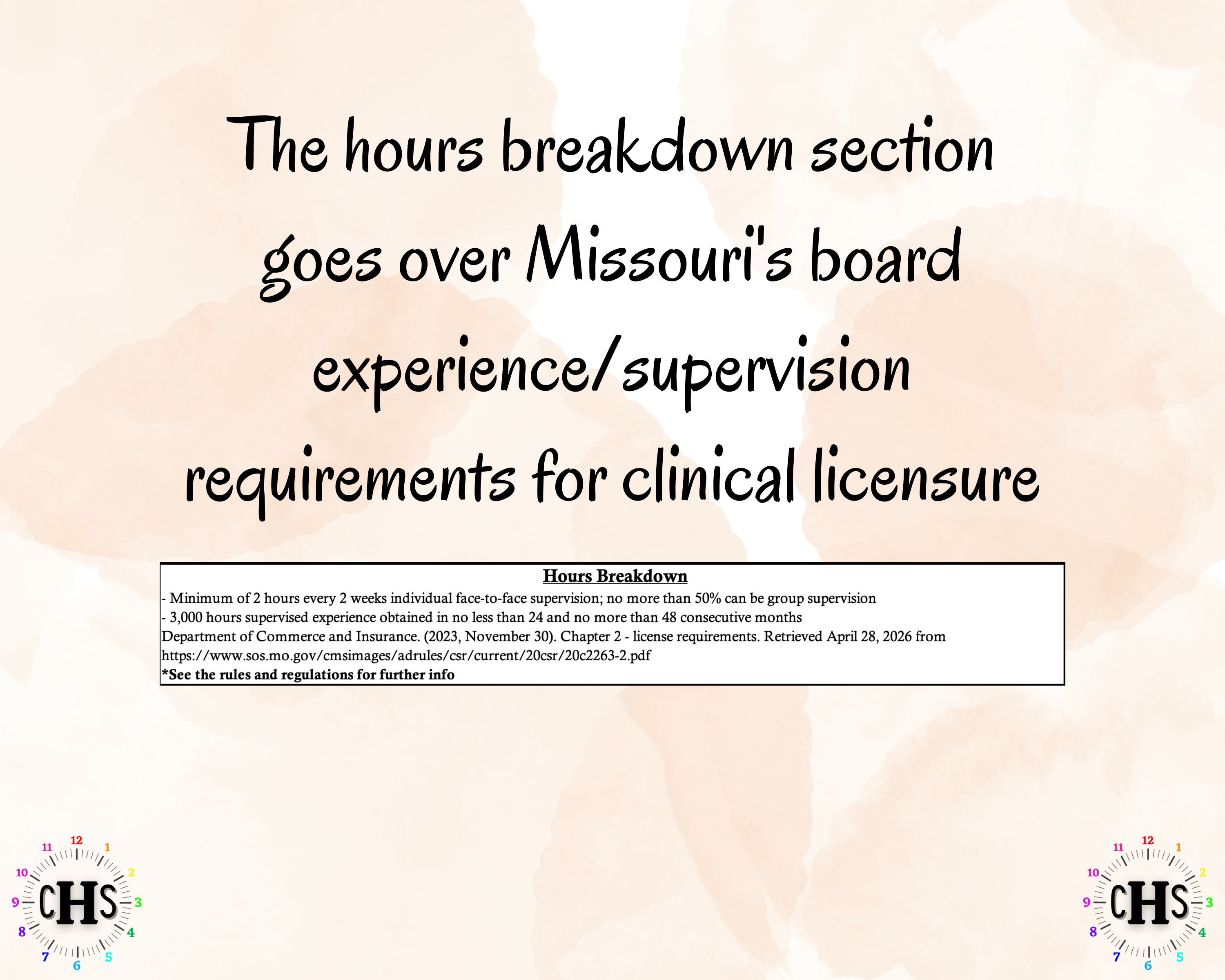 Missouri, LCSW Hours Tracker, Clinical Supervision Log for Master Social Worker - MSW Student or MSW Graduation Gift