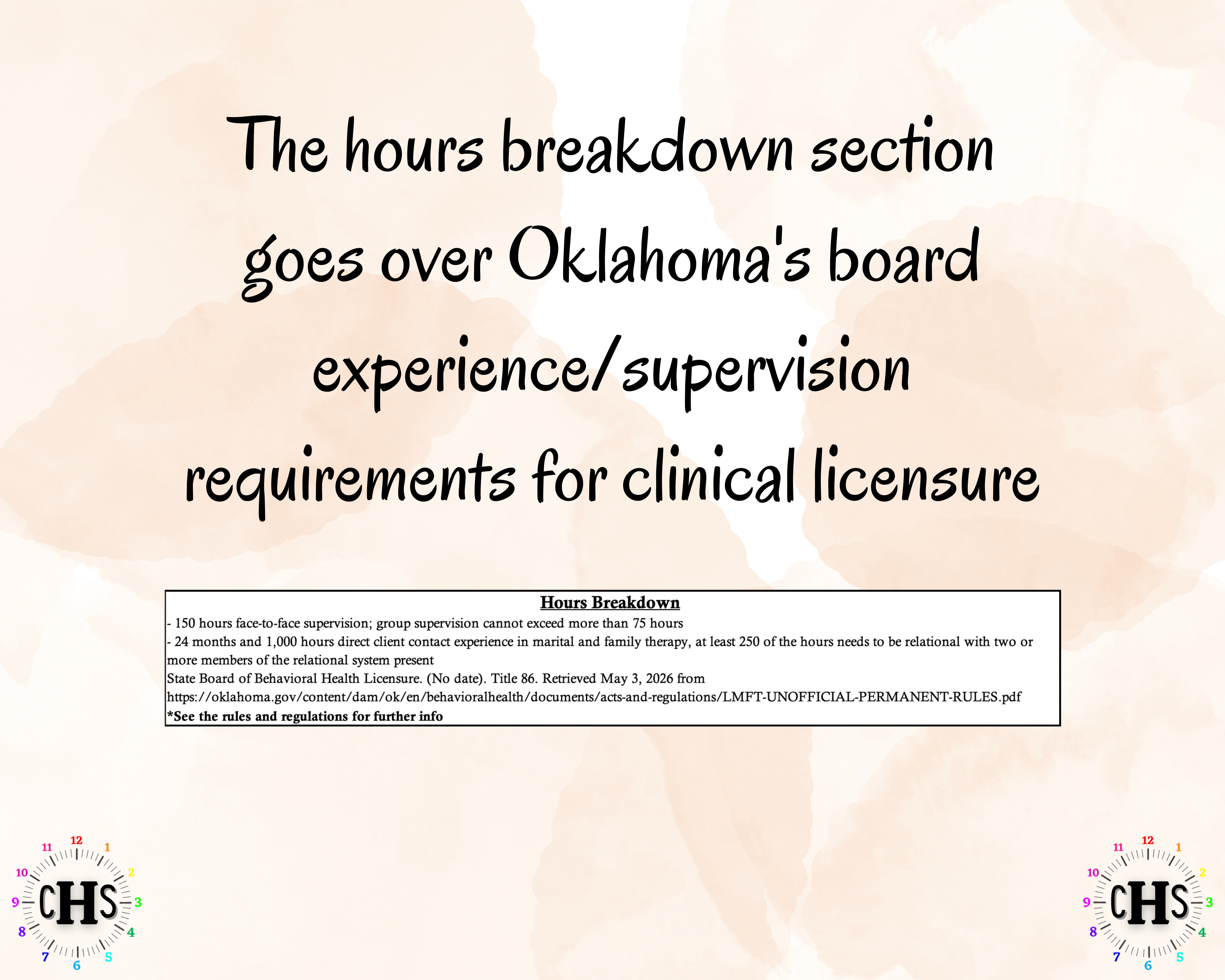 Oklahoma LMFT, Clinical Hours Tracker, Supervision Log for Licensed Marital and Family Therapist Candidate - Therapy Graduation Gift
