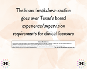 Texas LPC, Clinical Hours Tracker, Supervision Log for Licensed Professional Counselor Intern - Counseling Graduation Gift