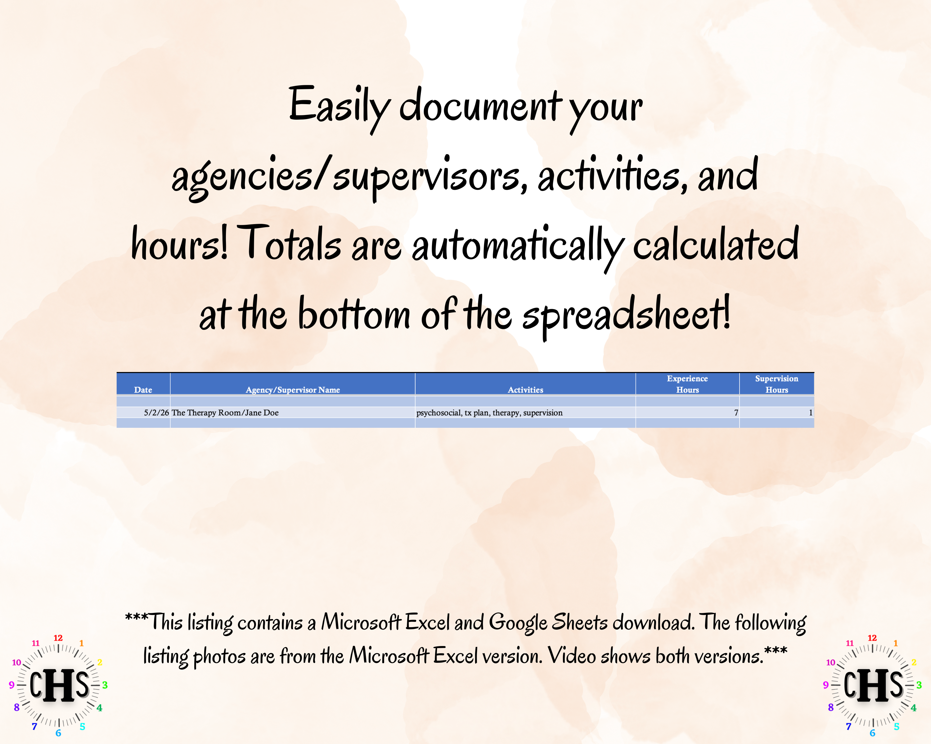 Ohio LISW, Clinical Hours Tracker, Supervision Log for Master Social Worker - MSW Student or MSW Graduation Gift