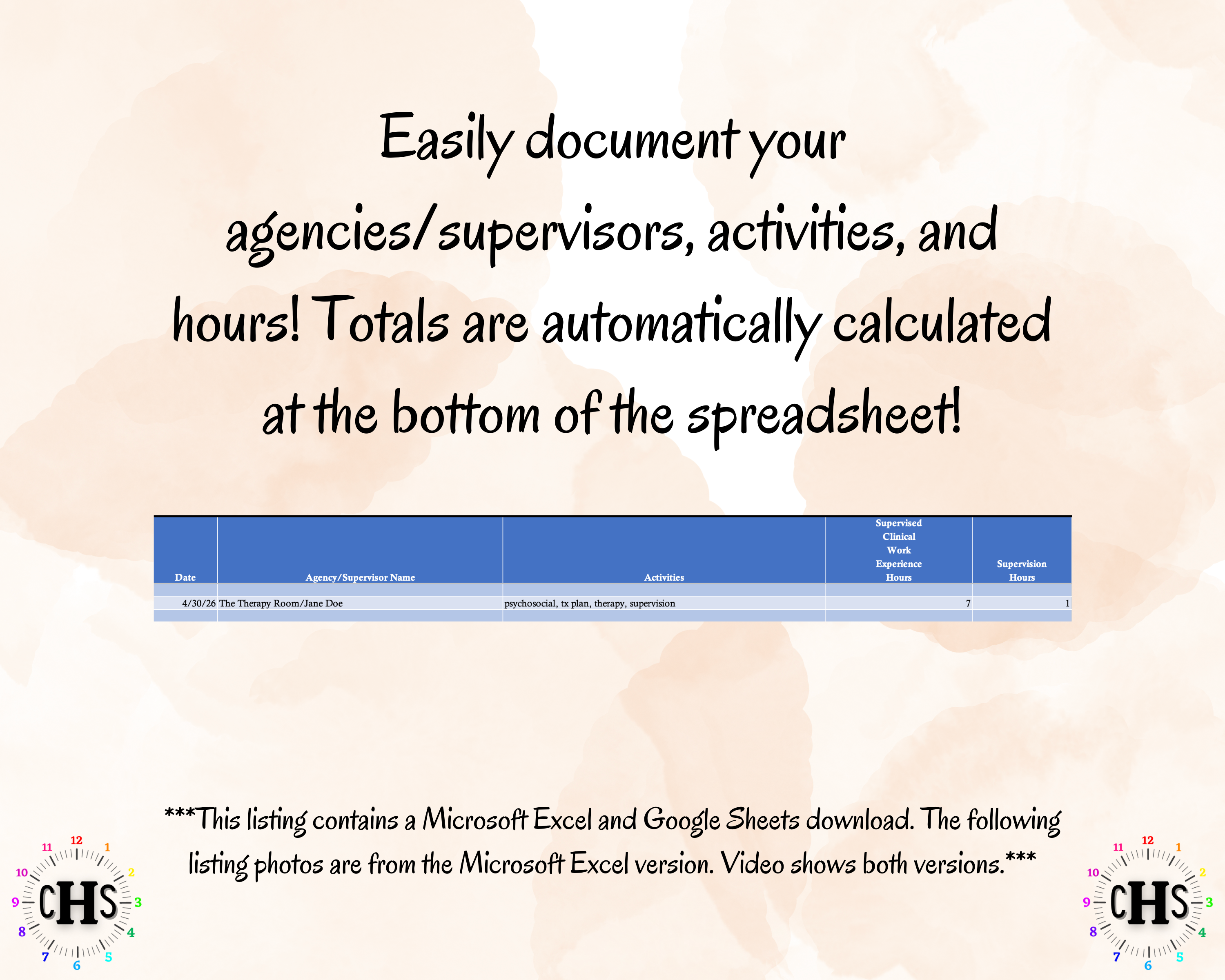 New Hampshire LICSW, Clinical Hours Tracker, Supervision Log for Master Social Worker - MSW Student or MSW Graduation Gift