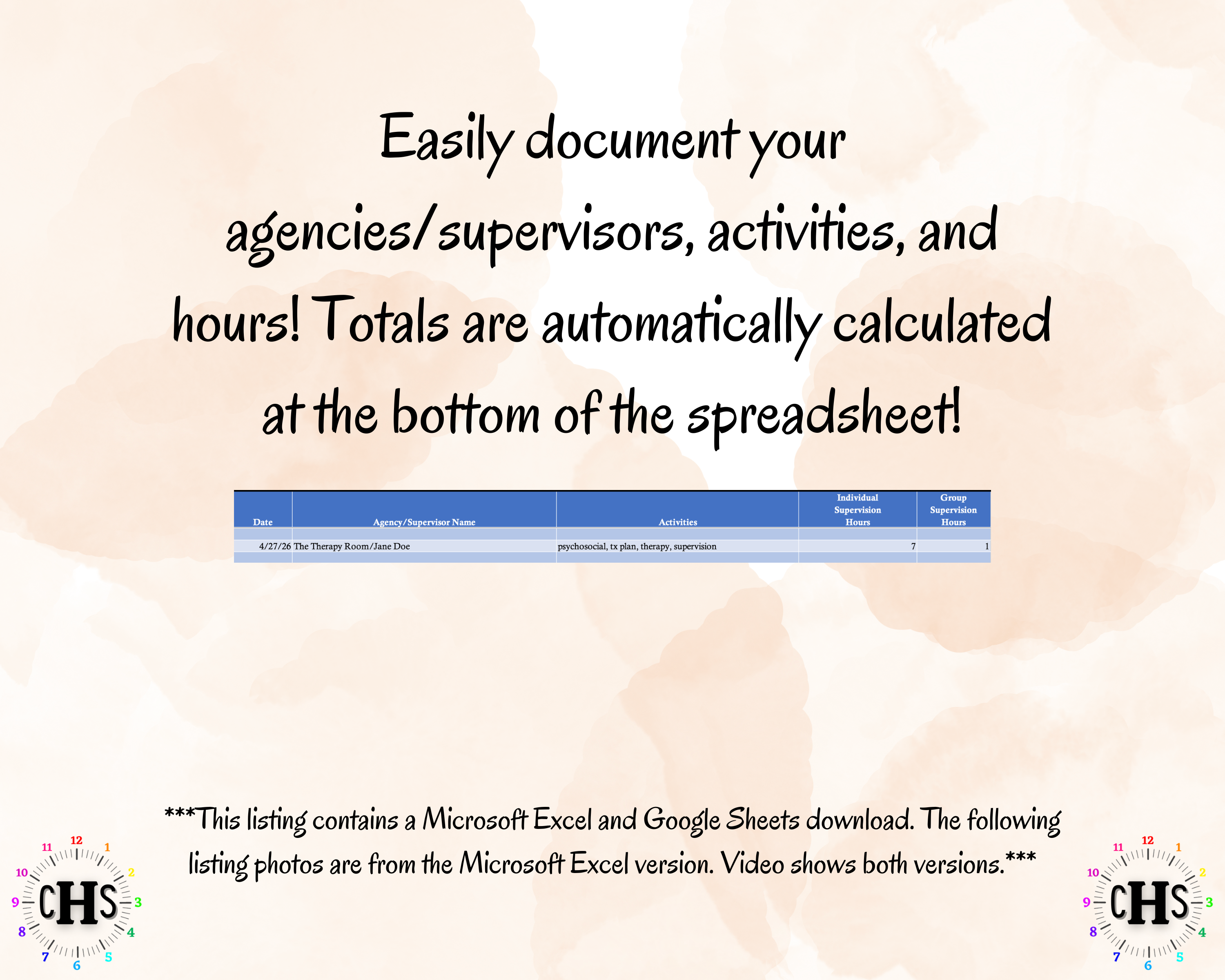 Kentucky, LCSW Hours Tracker, Clinical Supervision Form for Master Social Worker - MSW Student or MSW Graduation Gift
