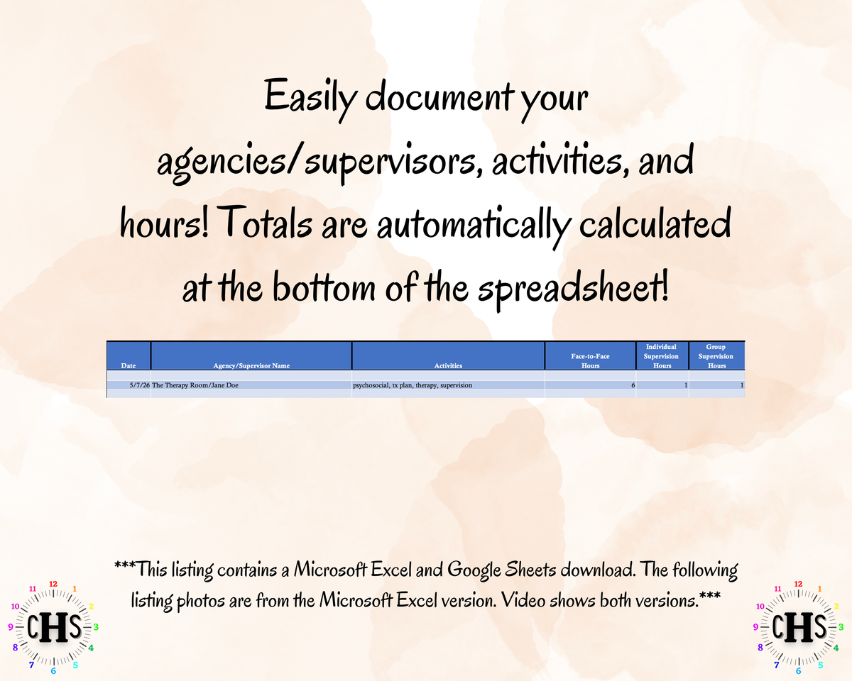 Bhours Virginia LPC, Clinical Hours Tracker, Supervision Log for Licensed ...