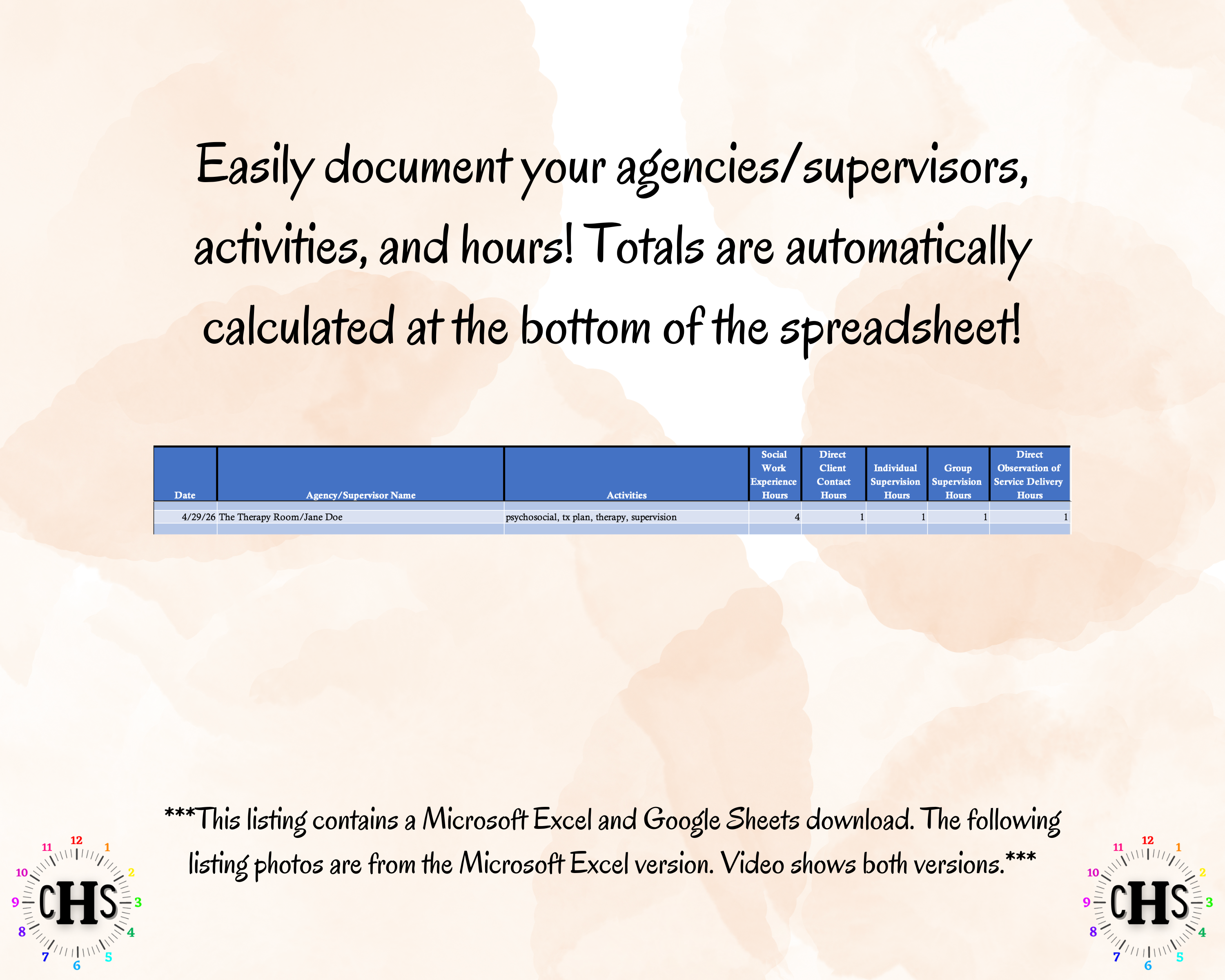 Montana, LCSW Hours Tracker, Clinical Supervision Log for Master Social Worker - MSW Student or MSW Graduation Gift