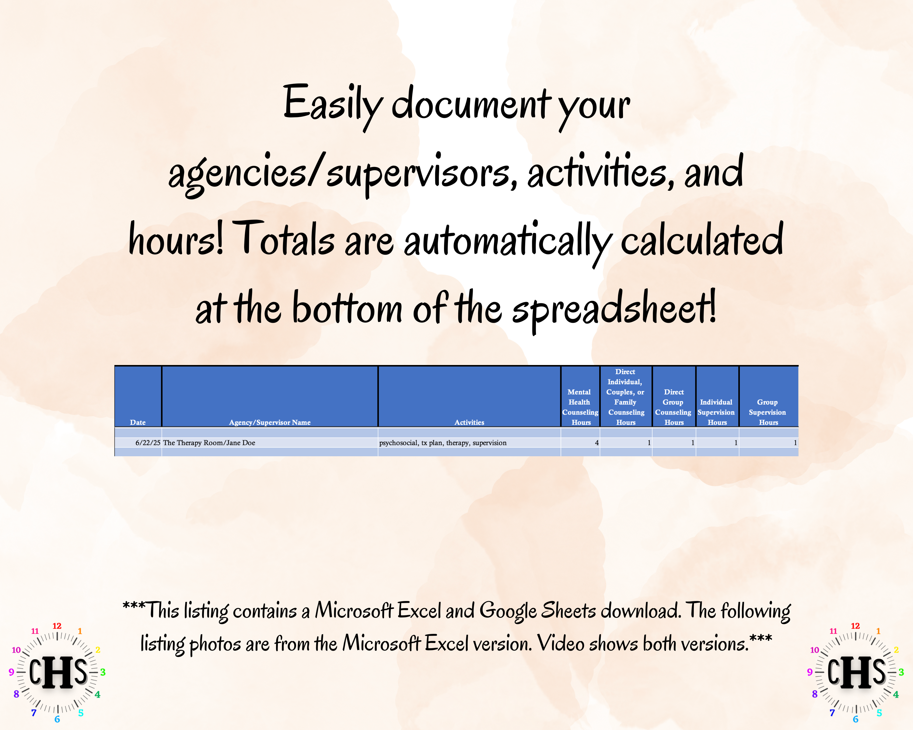 Massachusetts LMHC, Clinical Hours Tracker, Supervision Log for Associate Licensed Counselor - Counseling Graduation Gift