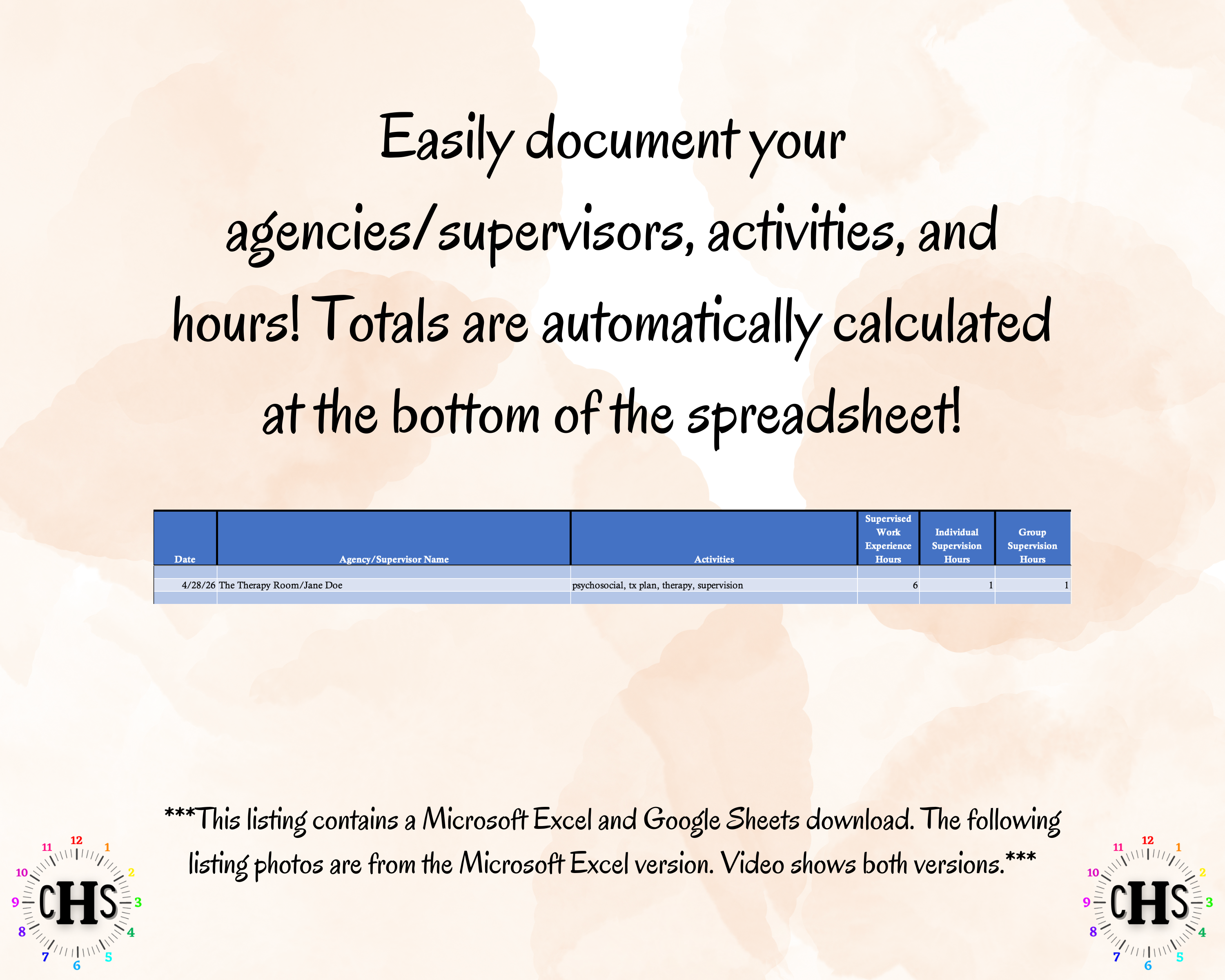 Michigan LMSW-C, Clinical Hours Tracker, Supervision Log for Master Social Worker - MSW Student or MSW Graduation Gift