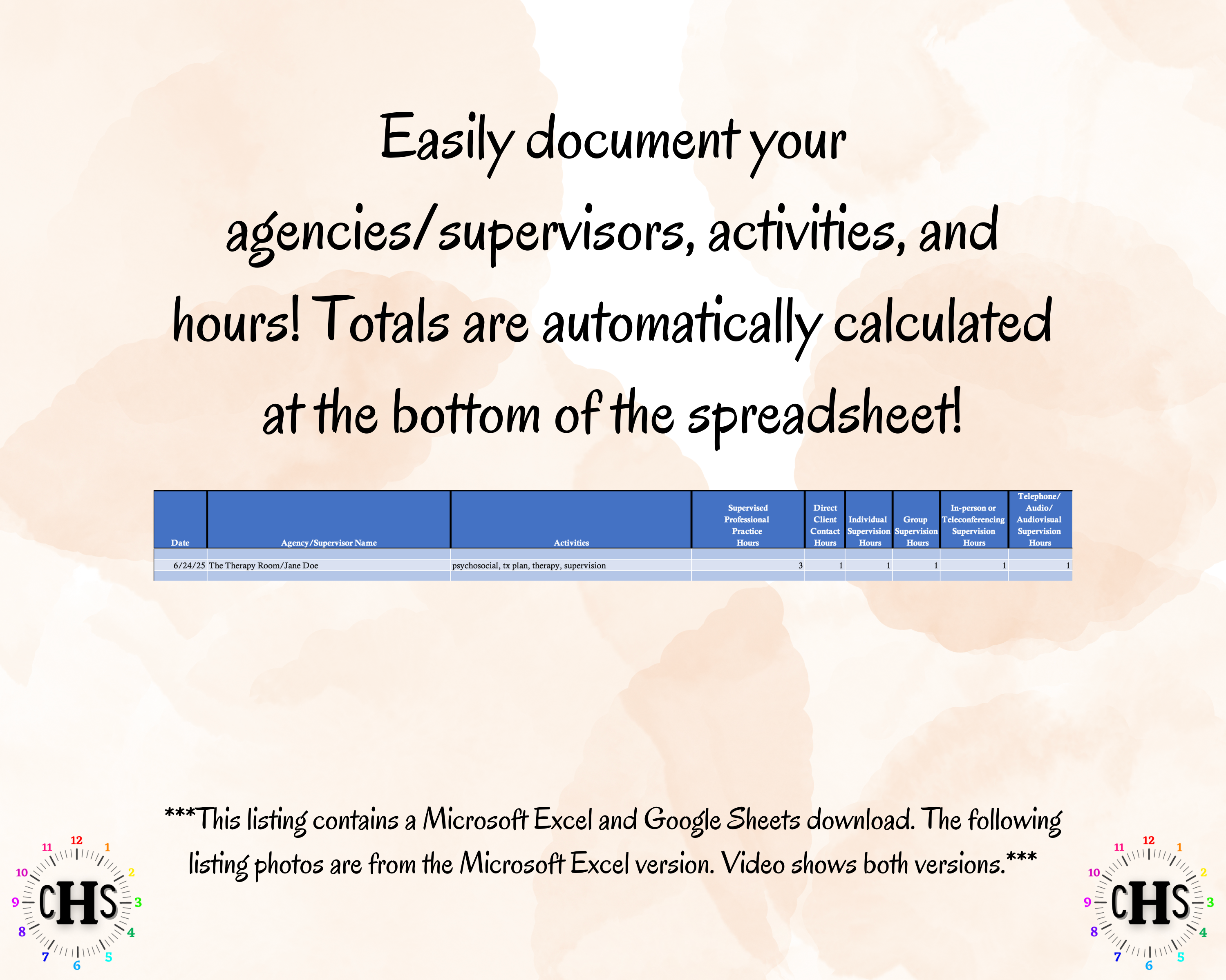 Minnesota LPCC, Clinical Hours Tracker, Supervision Log for Licensed Professional Counselor - Counseling Graduation Gift