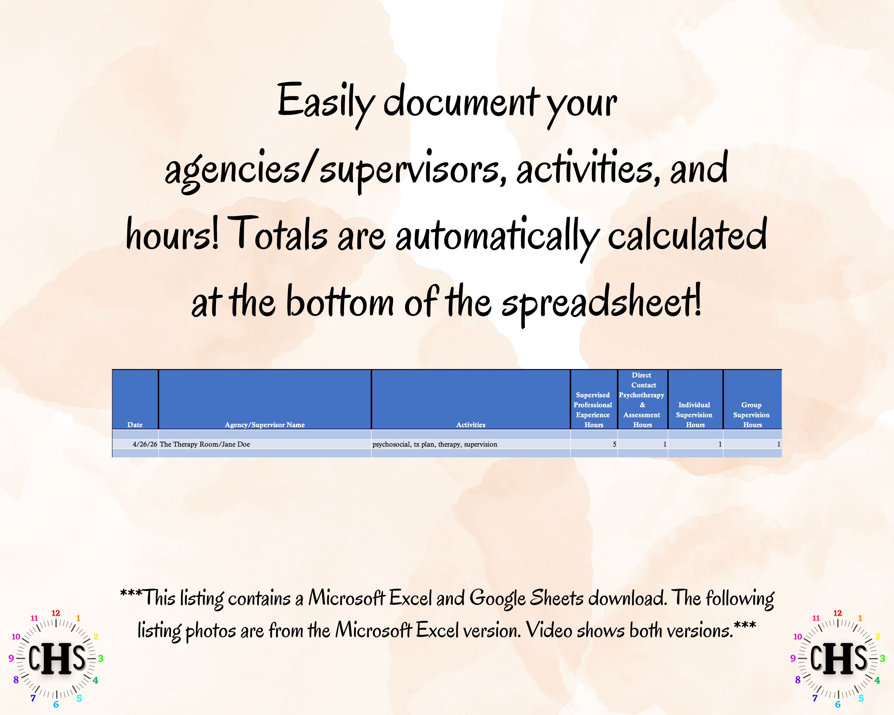 Kansas LCPC, Clinical Hours Tracker, Supervision Log for Temporary Licensed Professional Counselor - Counseling Graduation Gift