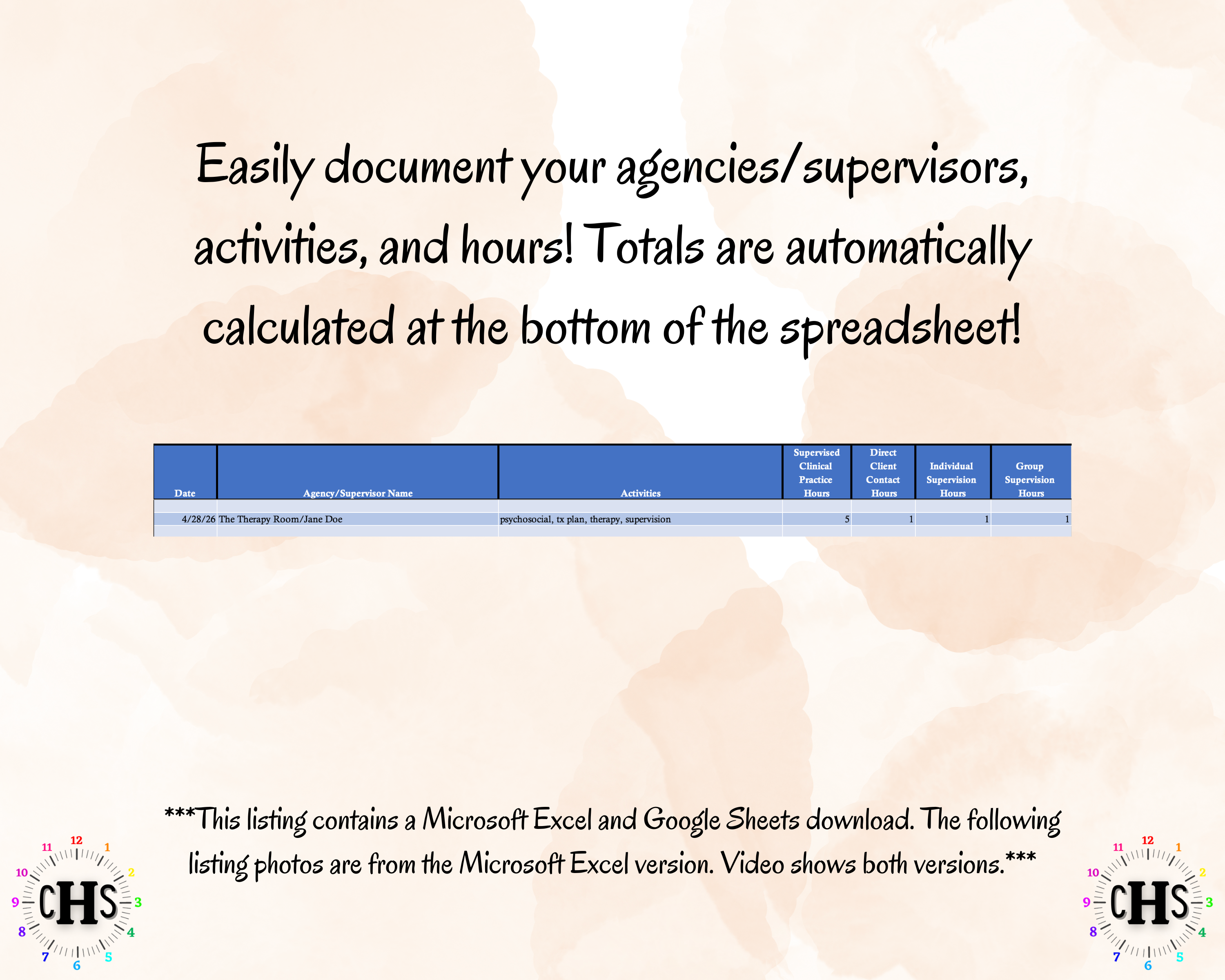 Minnesota LICSW, Clinical Hours Tracker, Supervision Log for Master Social Worker - MSW Student or MSW Graduation Gift