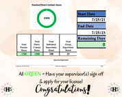Rhode Island LICSW, Clinical Hours Tracker, Supervision Log for Master Social Worker - MSW Student or MSW Graduation Gift