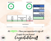 South Carolina LPC, Clinical Hours Tracker, Supervision Log for Licensed Professional Counselor Intern - Counseling Graduation Gift