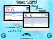Texas, LCSW Hours Tracker, Clinical Supervision Log for Master Social Worker - MSW Student or MSW Graduation Gift
