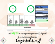 Vermont LMFT, Clinical Hours Tracker, Supervision Log for Provisional Licensed Marriage and Family Therapist - Therapy Graduation Gift