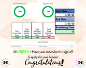Virginia, LCSW Hours Tracker, Clinical Supervision Log for Master Social Worker - MSW Student or MSW Graduation Gift