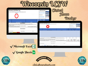Wisconsin, LCSW Hours Tracker, Clinical Supervision Log for Master Social Worker - MSW Student or MSW Graduation Gift
