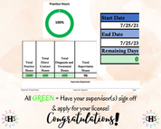 Wisconsin, LCSW Hours Tracker, Clinical Supervision Log for Master Social Worker - MSW Student or MSW Graduation Gift