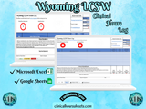 Wyoming, LCSW Hours Tracker, Clinical Supervision Log for Master Social Worker - MSW Student or MSW Graduation Gift