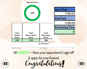 Wyoming LPC, Clinical Hours Tracker, Supervision Log for Provisional Professional Counselor - Counseling Graduation Gift