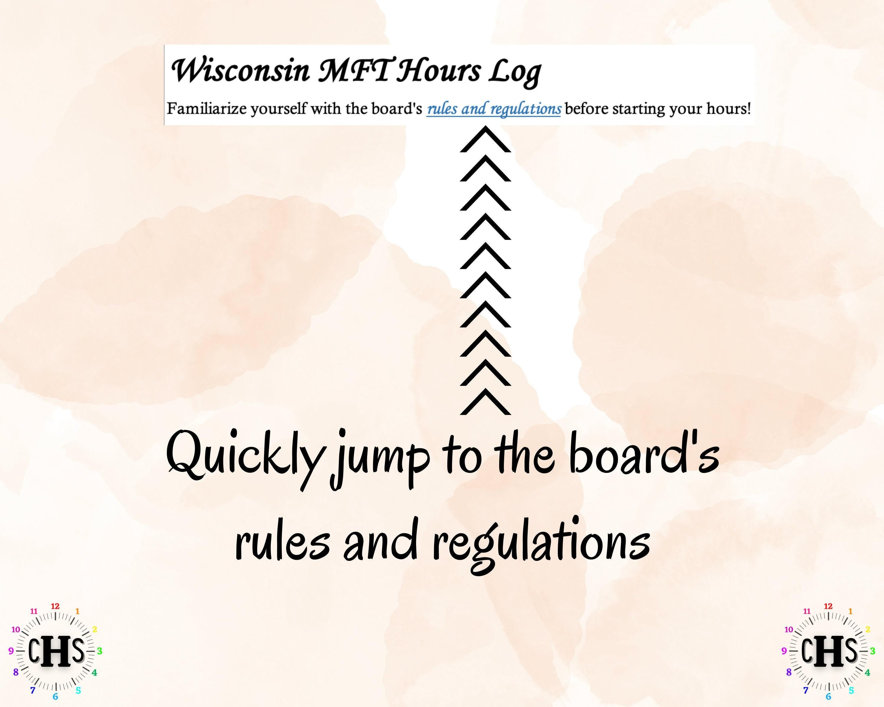 Wisconsin MFT, Clinical Hours Tracker, Supervision Log for Marriage and Family Therapist In Training - Therapy Graduation Gift