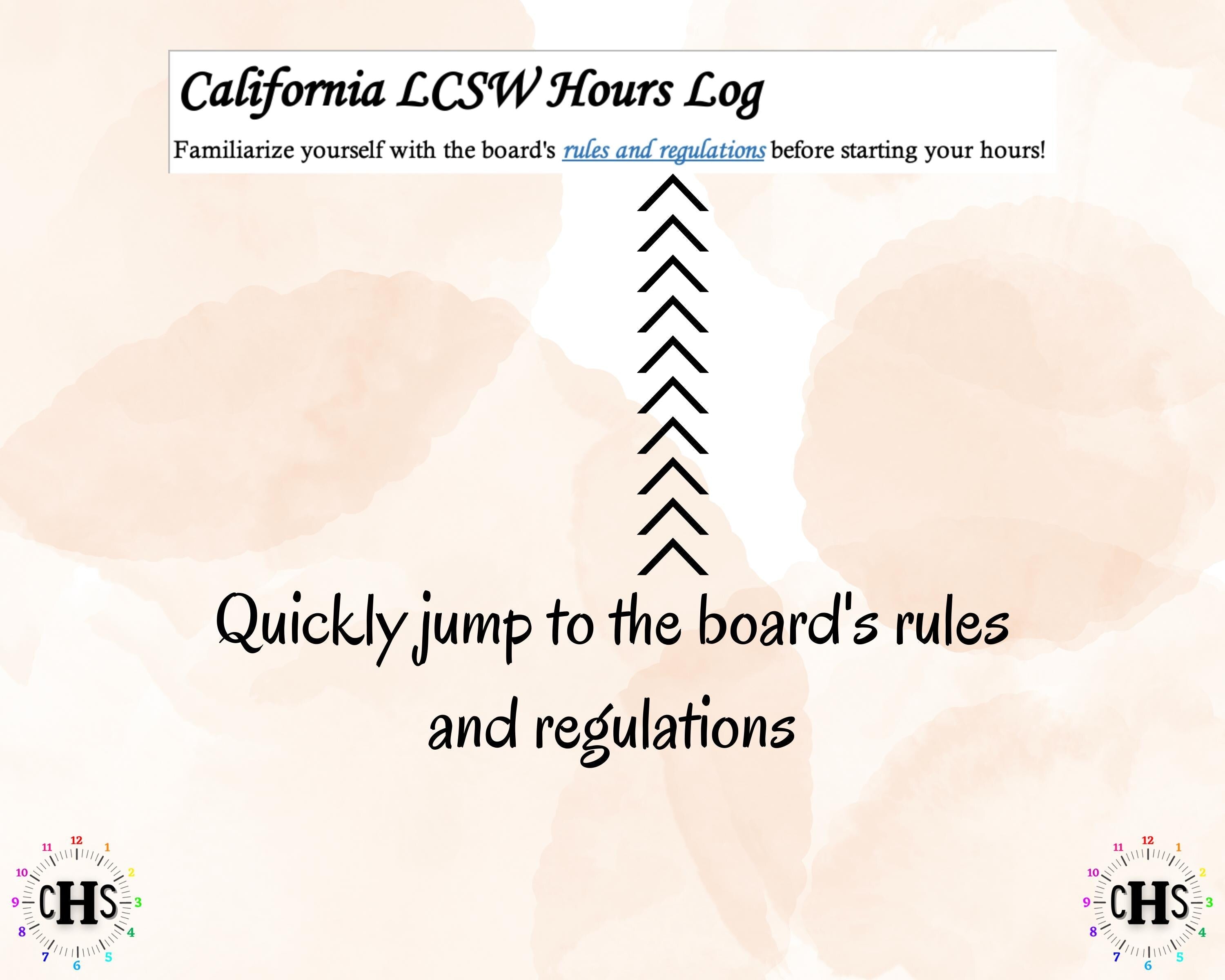 Lcsw Paperwork California, LCSW Hours Tracker, Clinical Supervision Form for Master ...