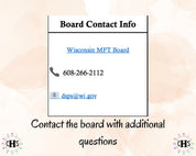 Wisconsin MFT, Clinical Hours Tracker, Supervision Log for Marriage and Family Therapist In Training - Therapy Graduation Gift