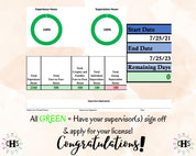 Massachusetts LMFT, Clinical Hours Tracker, Supervision Log for Marriage and Family Therapist - Therapy Graduation Gift